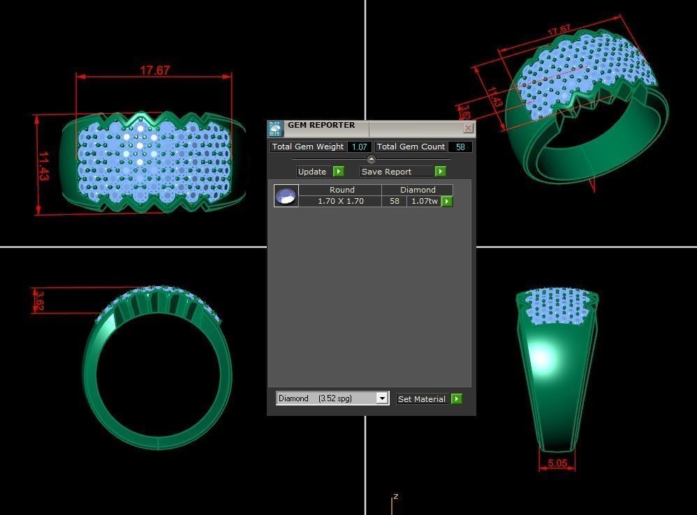 Diamond Man Ring Cad  MR  89 3D print model_5
