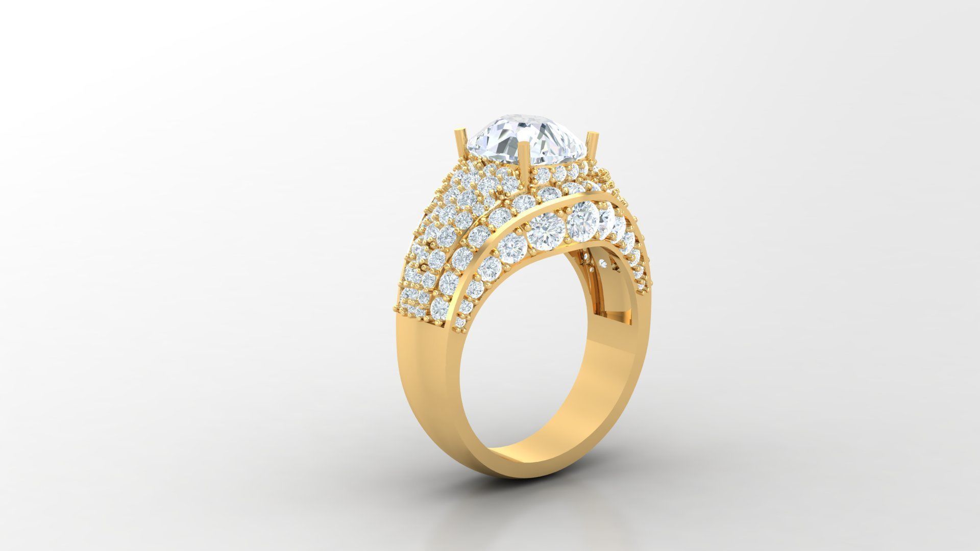 Diamond Man Ring Cad  MR  83 3D print model_1