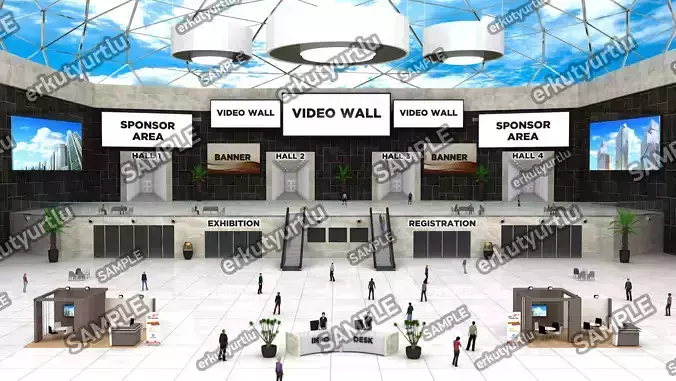 Virtual e-Congress Lobby 003 3D model