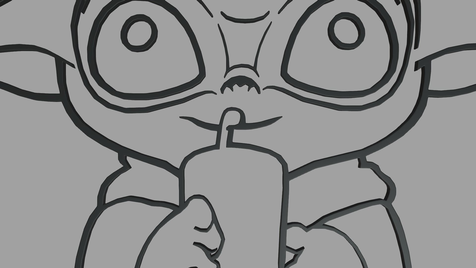 Baby Yoda Wall Silhouette 01 3D print model_4