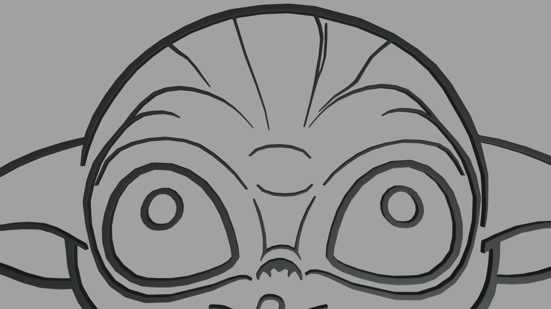 Baby Yoda Wall Silhouette 01 3D print model_1