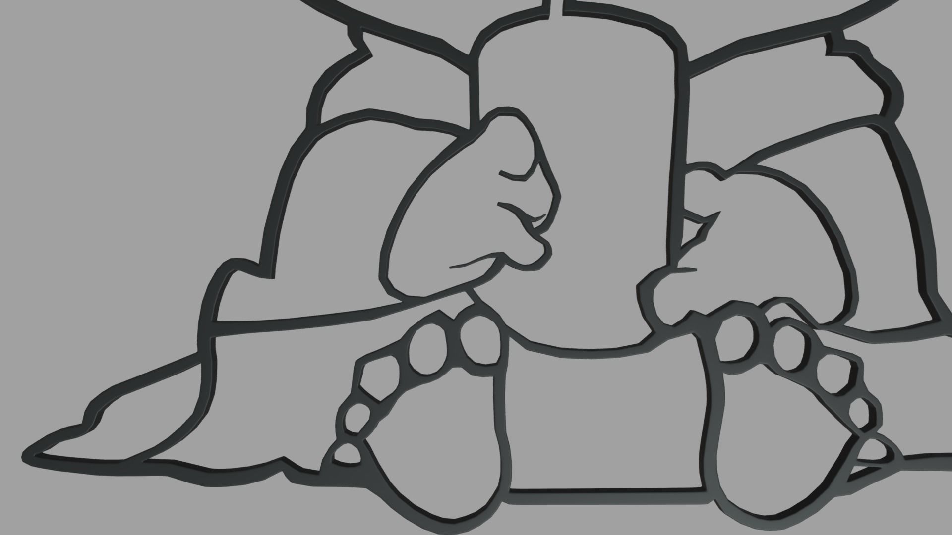 Baby Yoda Wall Silhouette 01 3D print model_5