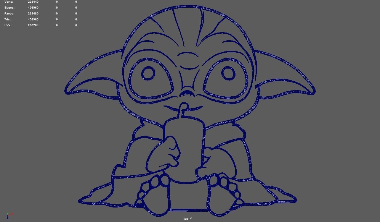 Baby Yoda Wall Silhouette 01 3D print model_7