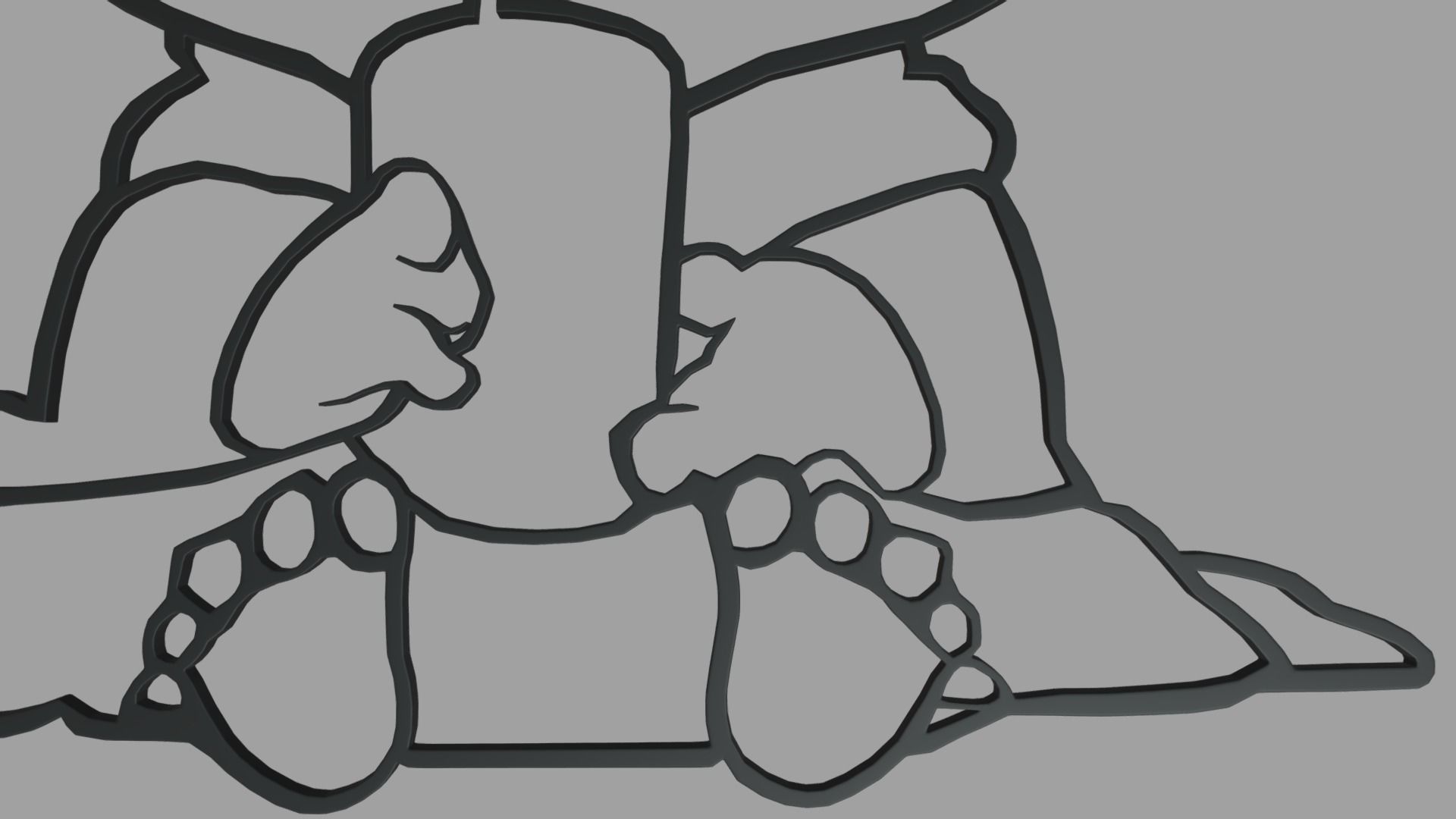 Baby Yoda Wall Silhouette 01 3D print model_6