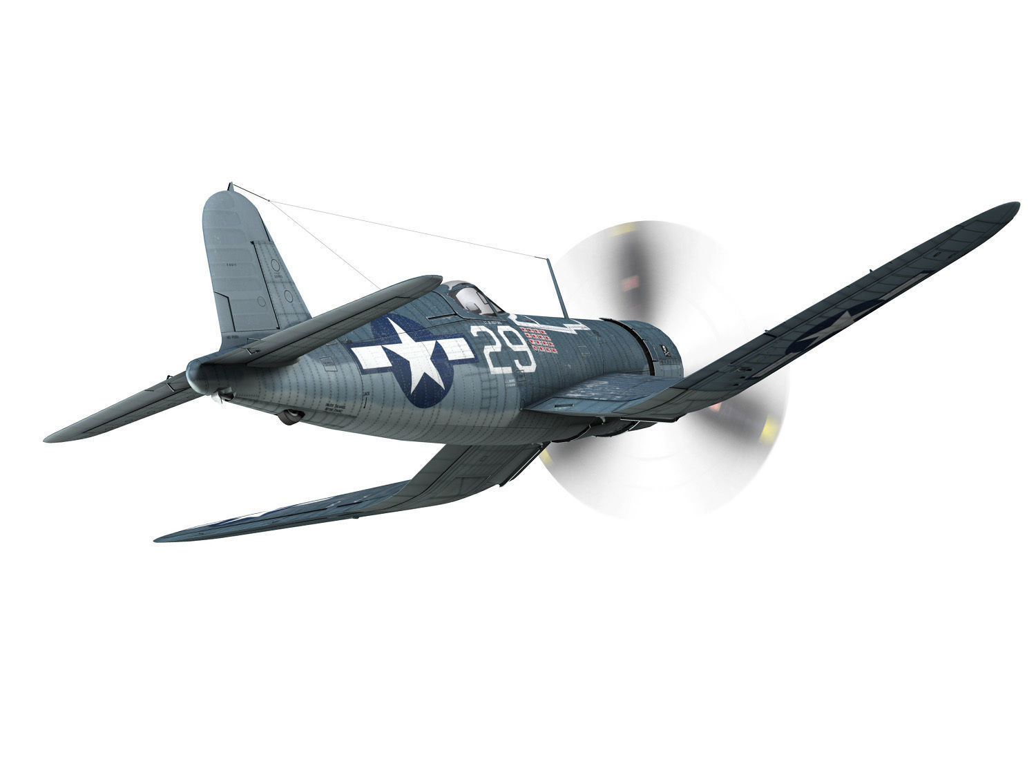 Vought F4U-1A Corsair - 29 3D model_6