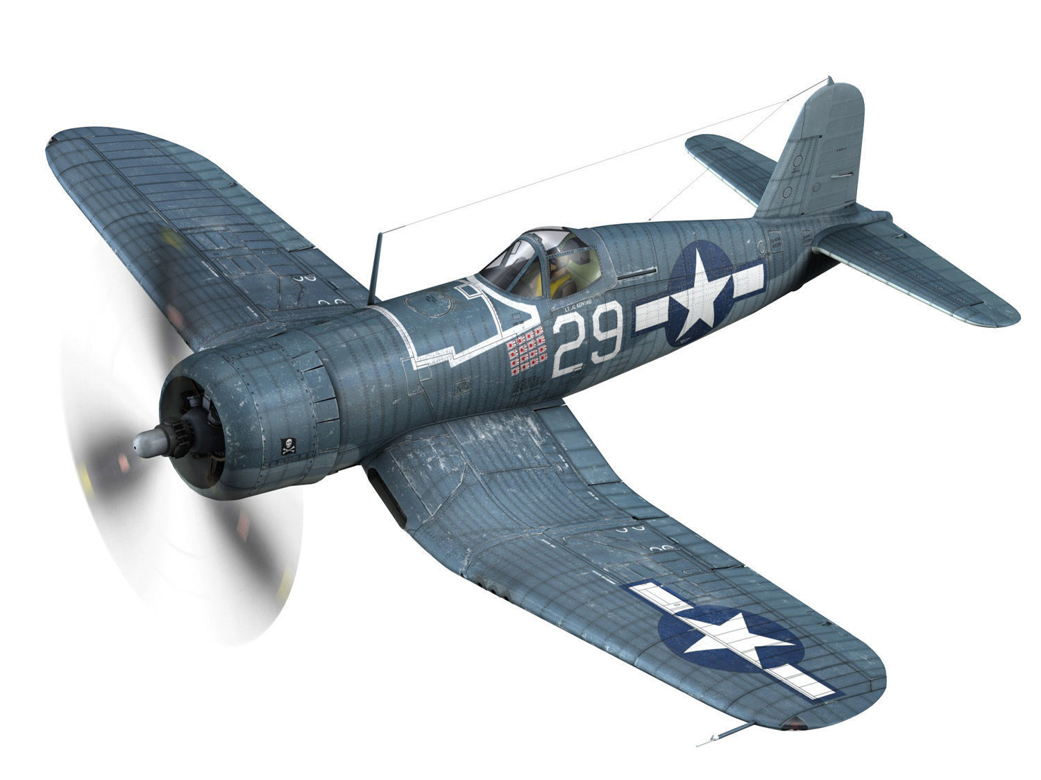 Vought F4U-1A Corsair - 29 3D model_2