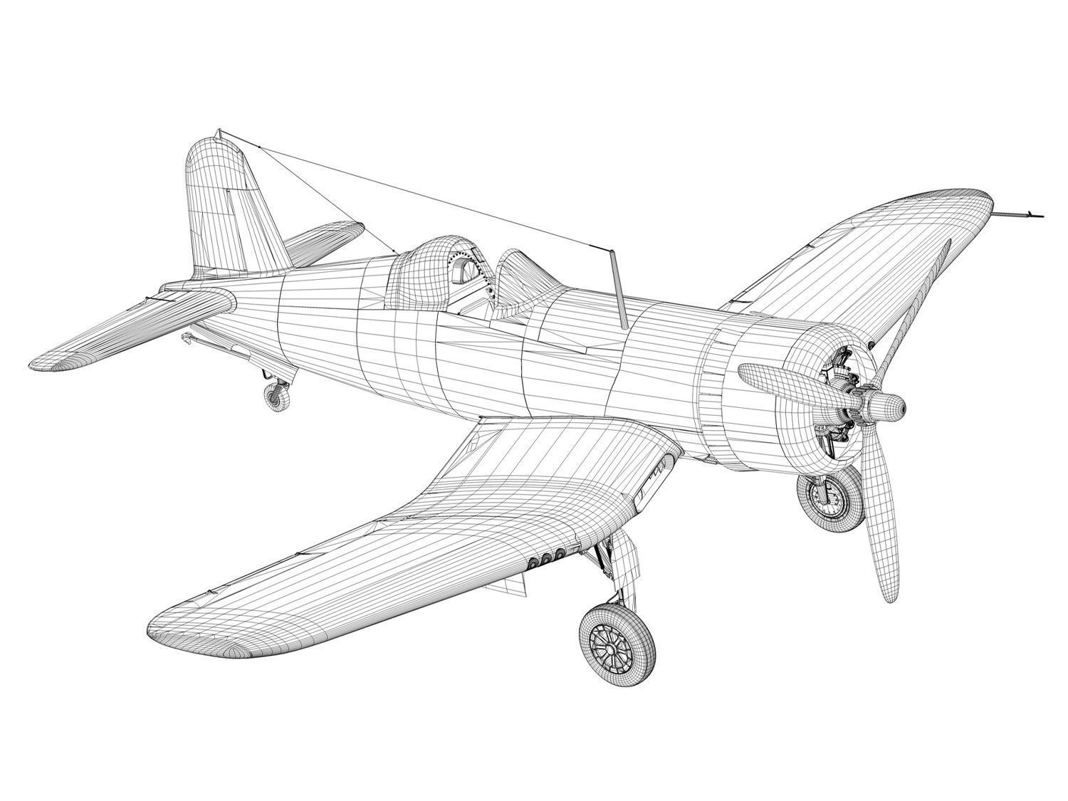 Vought F4U-1A Corsair - 29 3D model_28