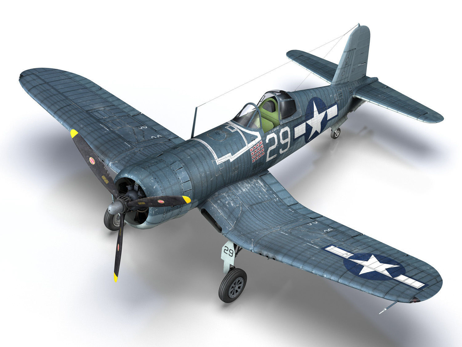 Vought F4U-1A Corsair - 29 3D model_14