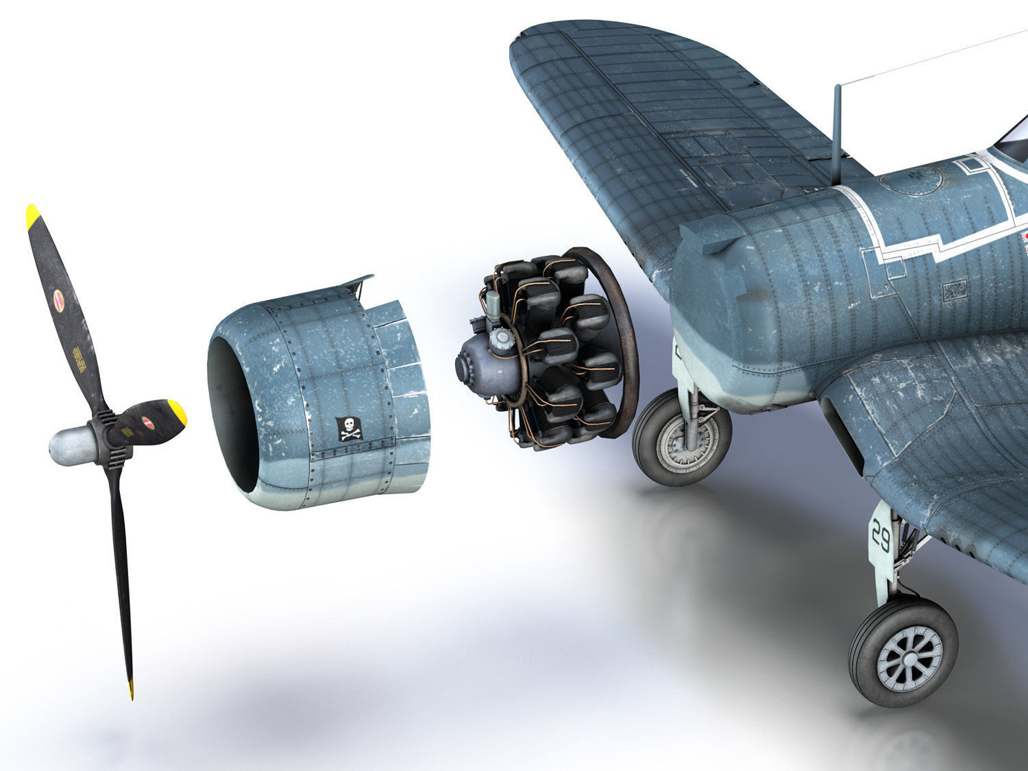 Vought F4U-1A Corsair - 29 3D model_26