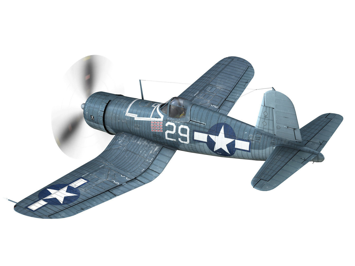 Vought F4U-1A Corsair - 29 3D model_4