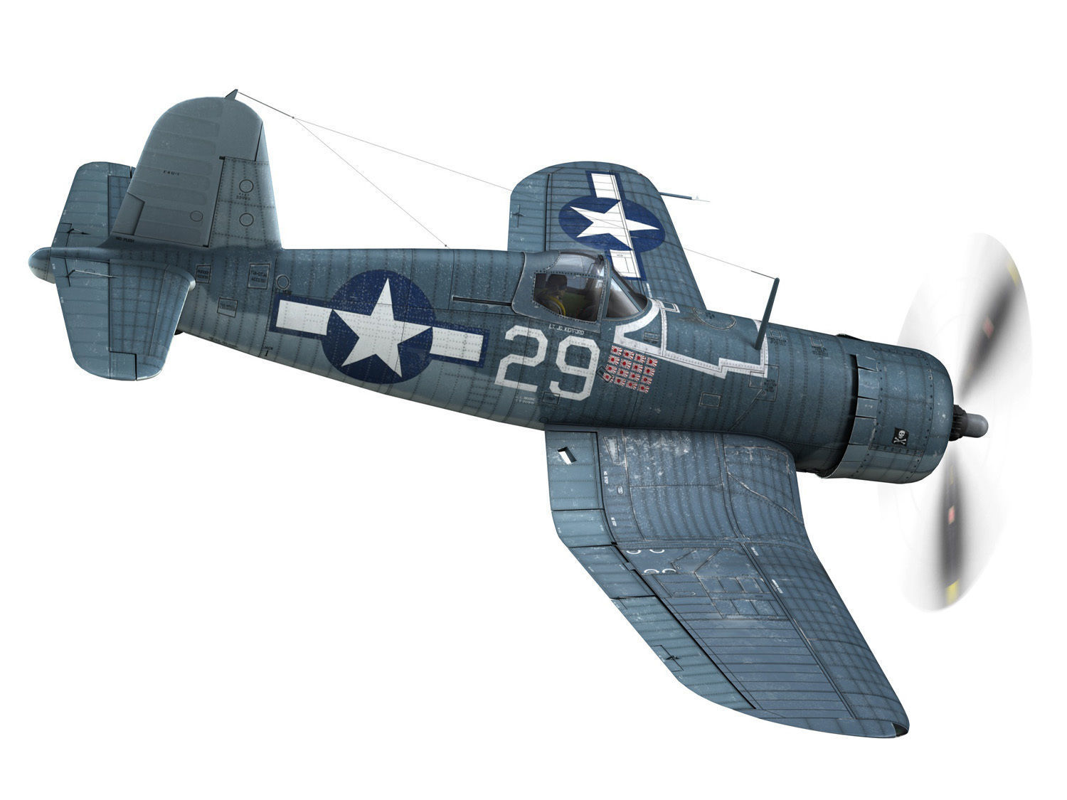 Vought F4U-1A Corsair - 29 3D model_8