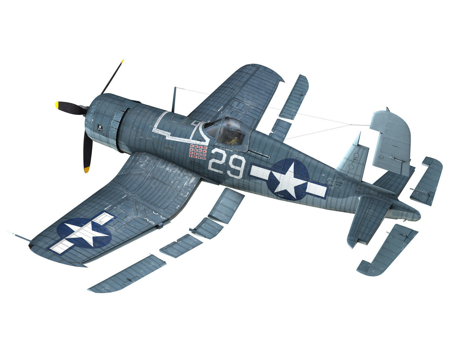 Vought F4U-1A Corsair - 29 3D model_27