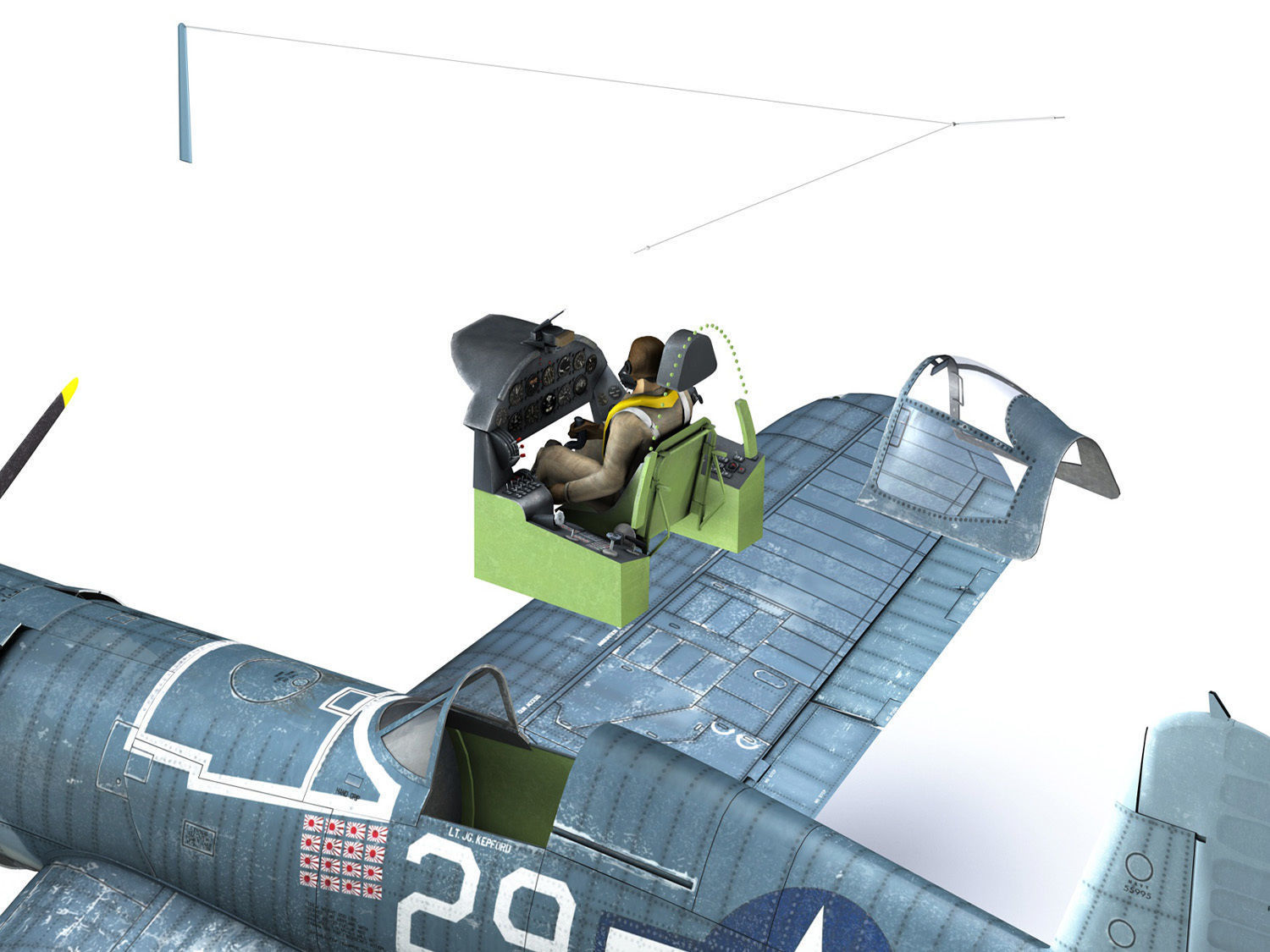 Vought F4U-1A Corsair - 29 3D model_25