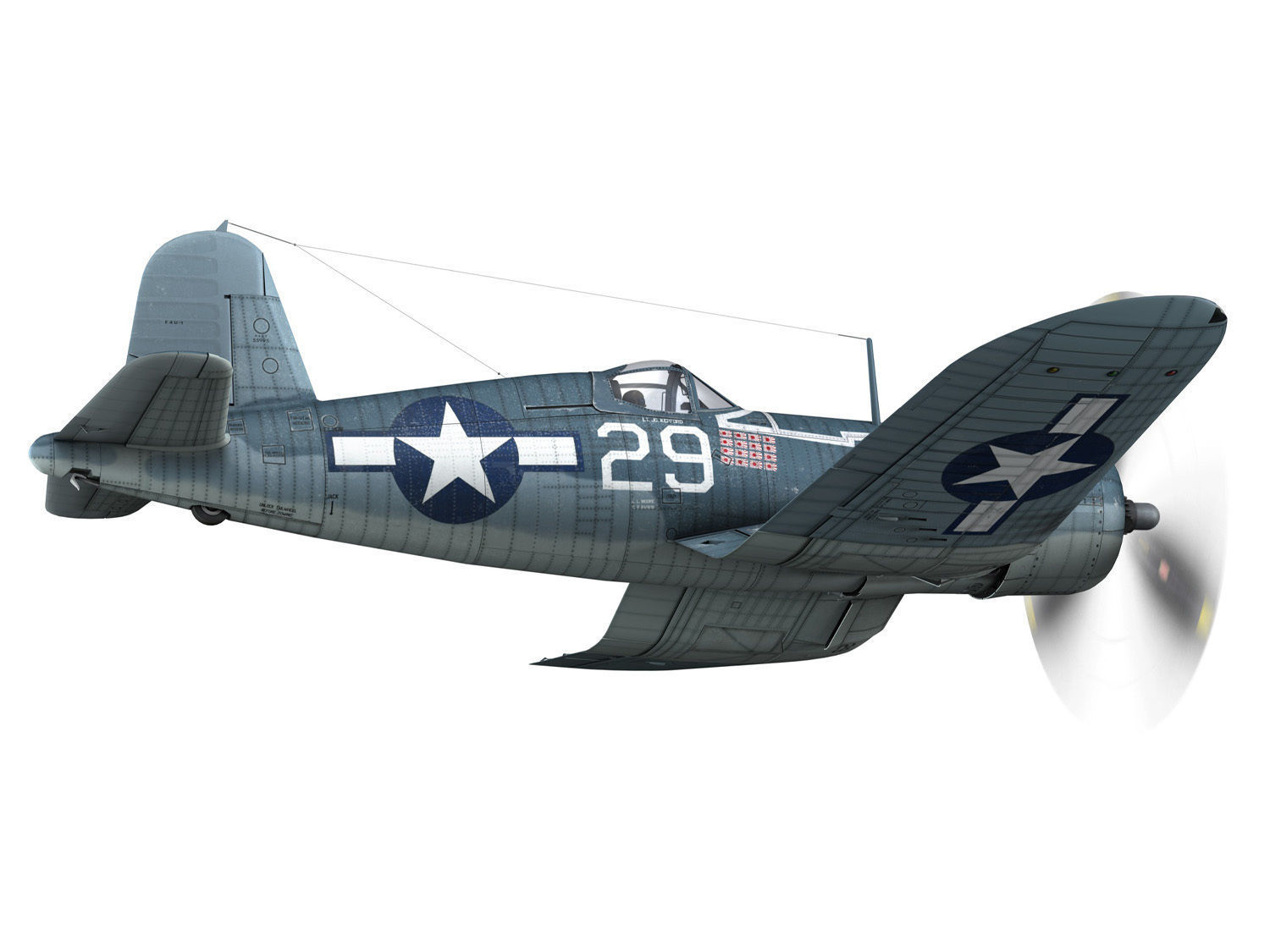 Vought F4U-1A Corsair - 29 3D model_7
