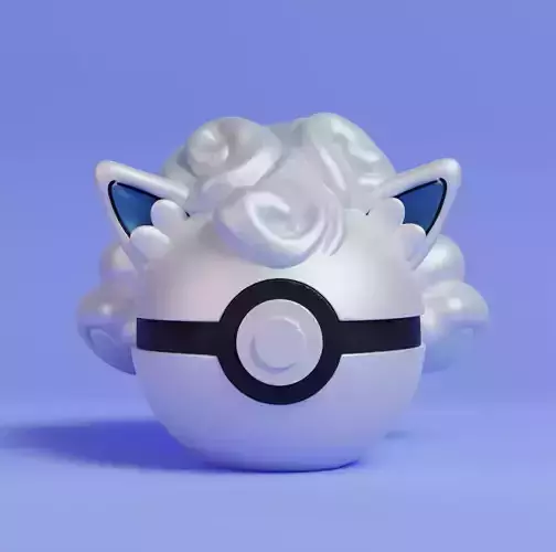 Pokemon Alolan Vulpix Pokeball 3D print model