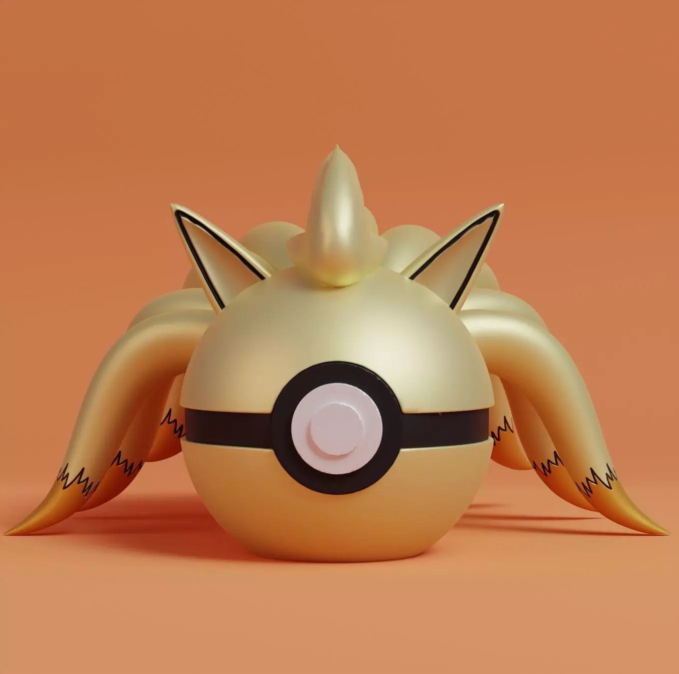 Pokemon Ninetales Pokeball 3D print model_0