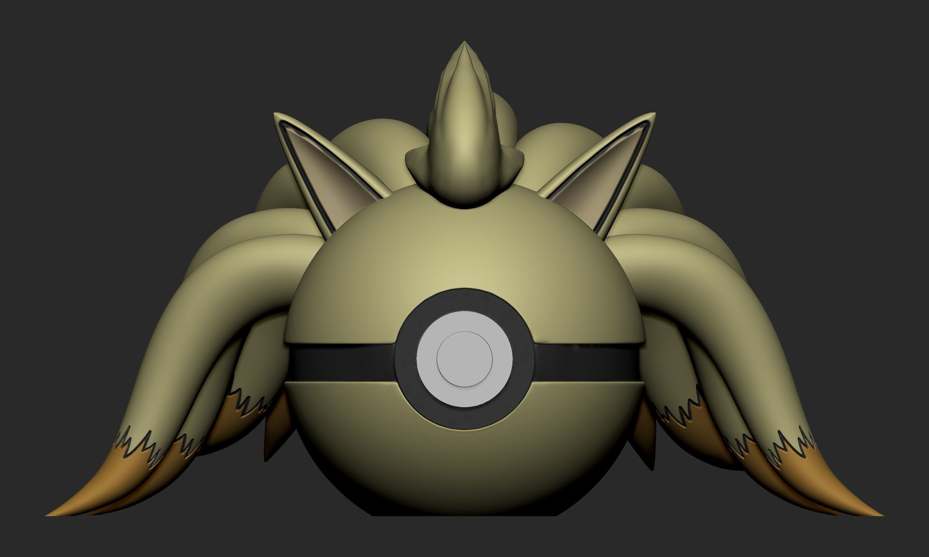 Pokemon Ninetales Pokeball 3D print model_1
