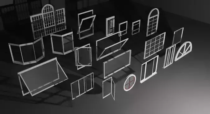 20 Windows 3d Model Low-poly 3D model