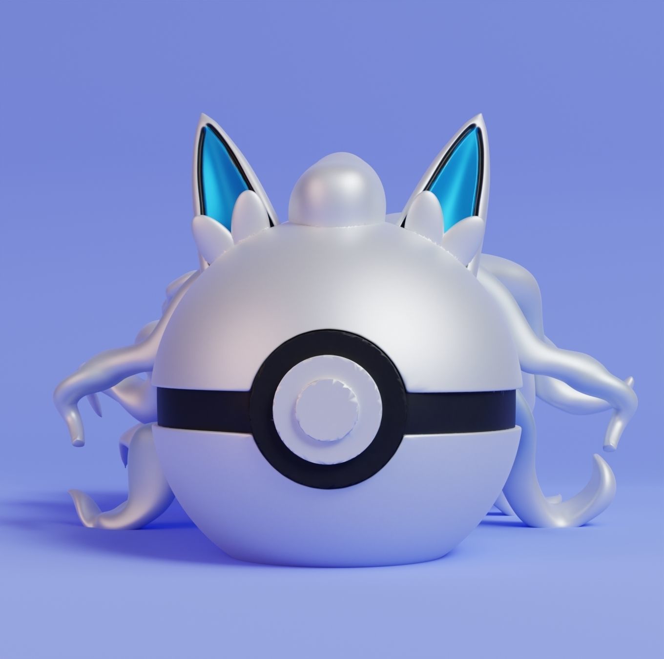Pokemon Vulpix Ninetales Both Forms Pokeball 3D print model_12