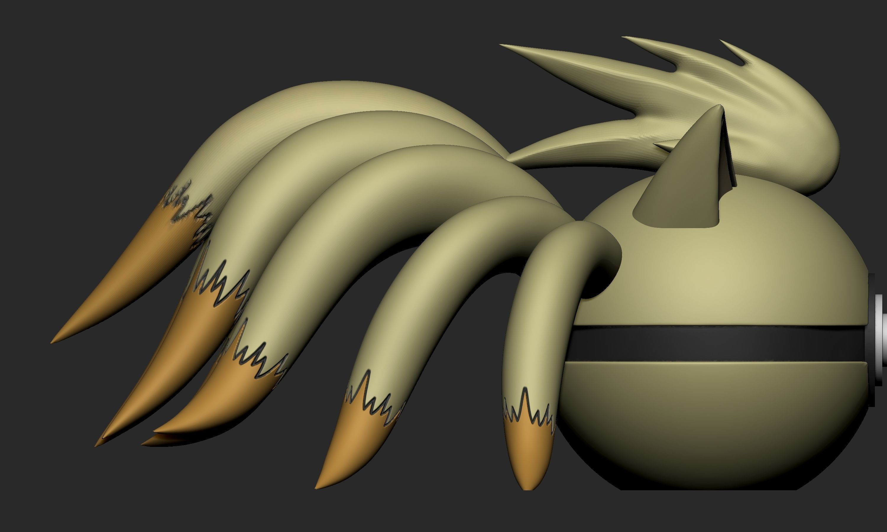 Pokemon Vulpix Ninetales Both Forms Pokeball 3D print model_18