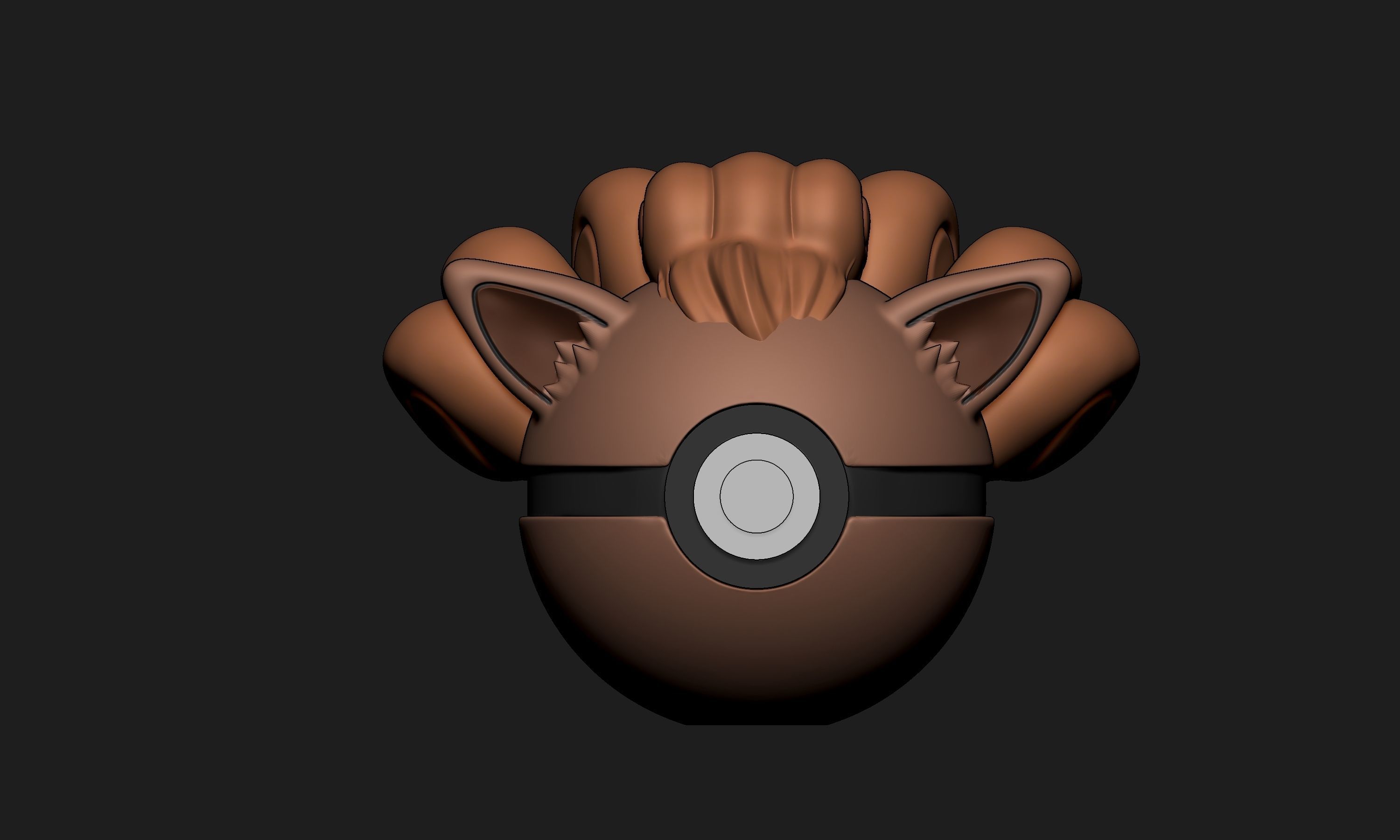 Pokemon Vulpix Ninetales Both Forms Pokeball 3D print model_11