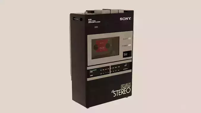 Sony Stereo Micro Cassette M-80 Player 3D model