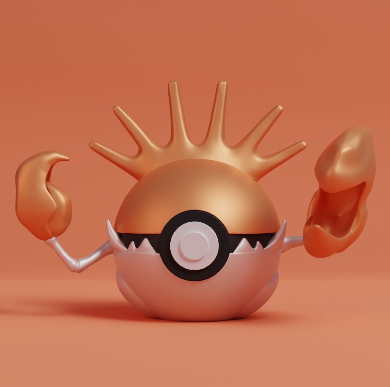 Pokemon Krabby Kingler Pokeball 3D print model_11