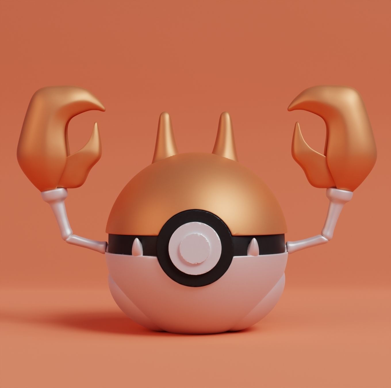 Pokemon Krabby Kingler Pokeball 3D print model_2