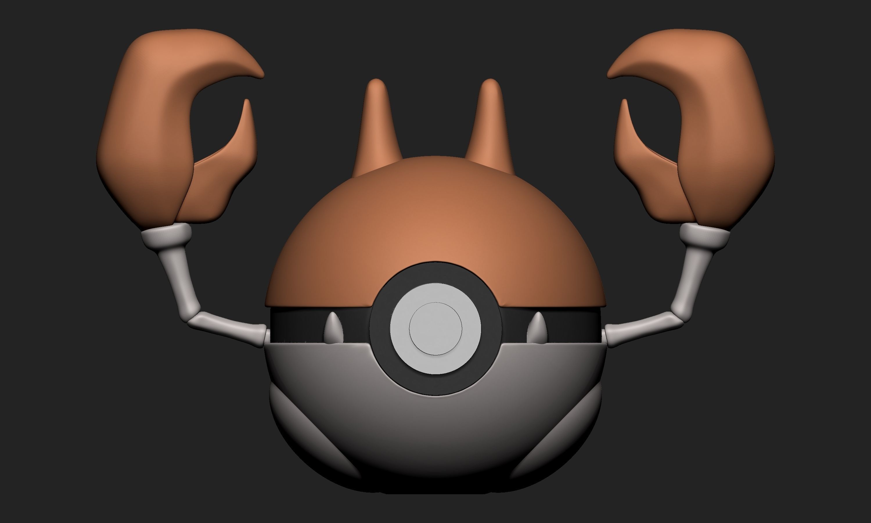 Pokemon Krabby Kingler Pokeball 3D print model_4