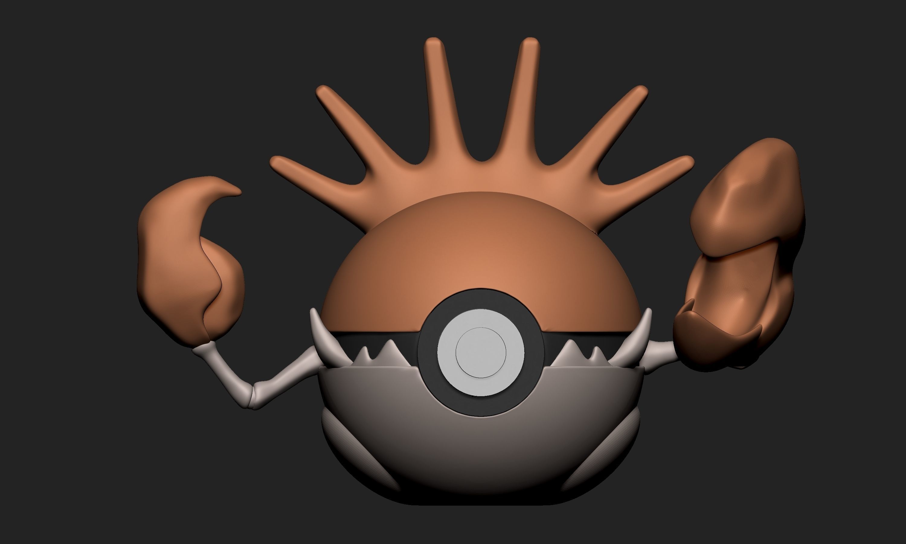 Pokemon Krabby Kingler Pokeball 3D print model_13