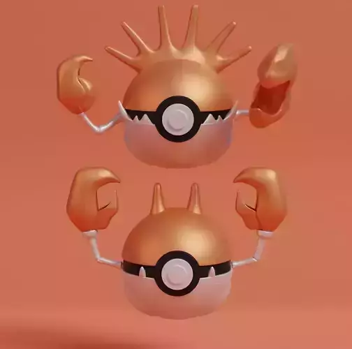 Pokemon Krabby Kingler Pokeball 3D print model