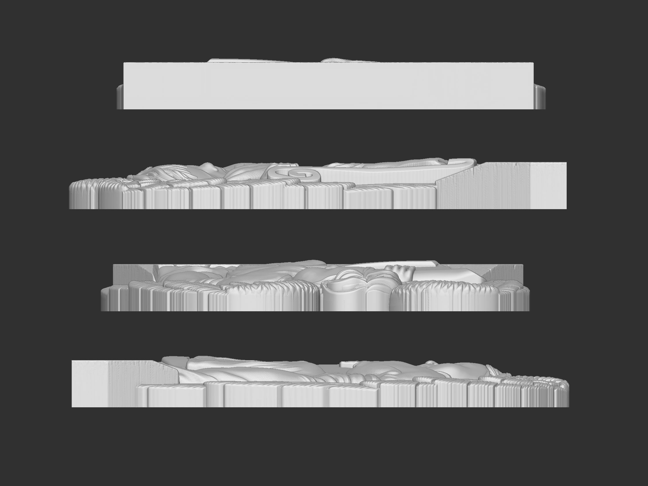 Baby Angel Bas-Relief 3D print model_7