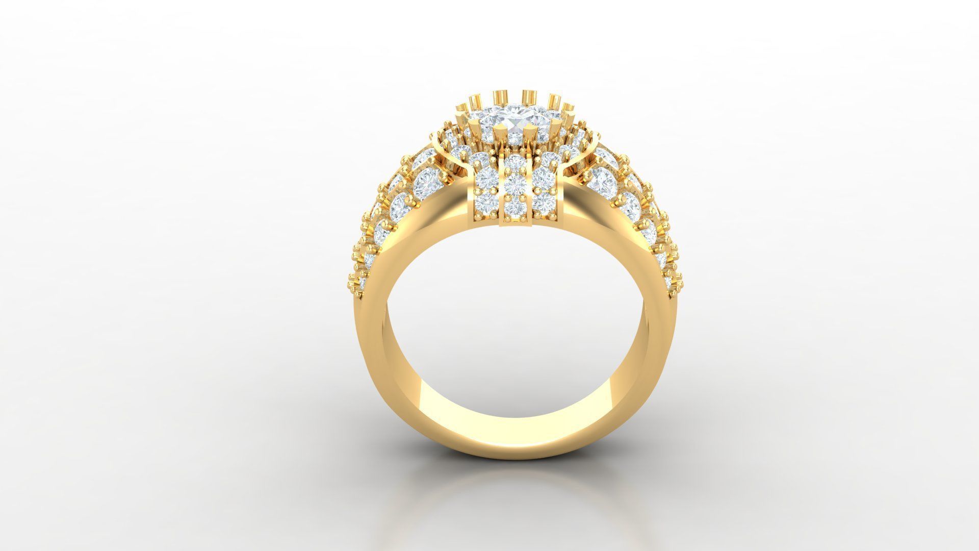 Diamond Man Ring Cad  MR  64 3D print model_2
