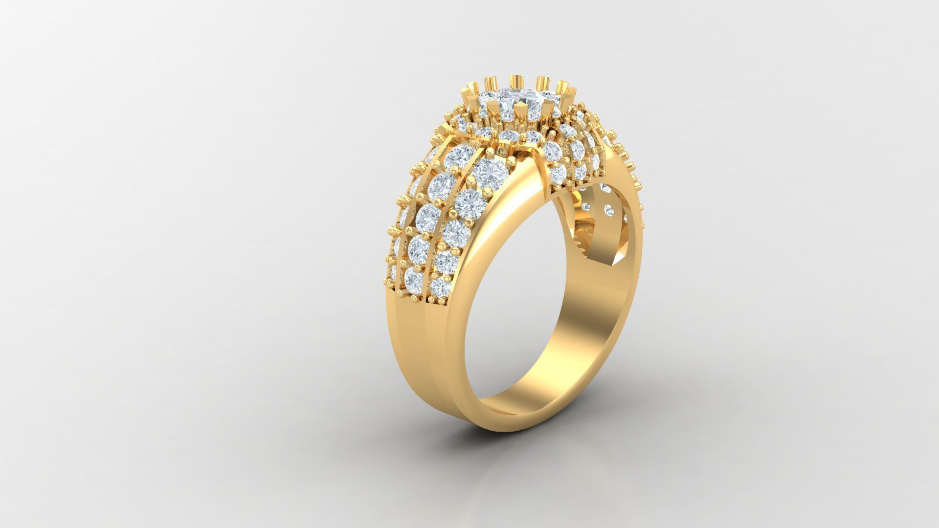 Diamond Man Ring Cad  MR  64 3D print model_1
