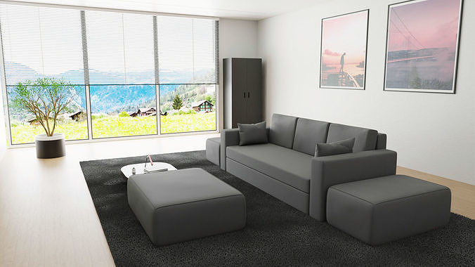 Living Room interior by Nikdox 3D model 2