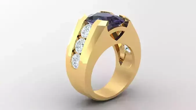 Diamond Man Ring Cad  MR  61 3D print model