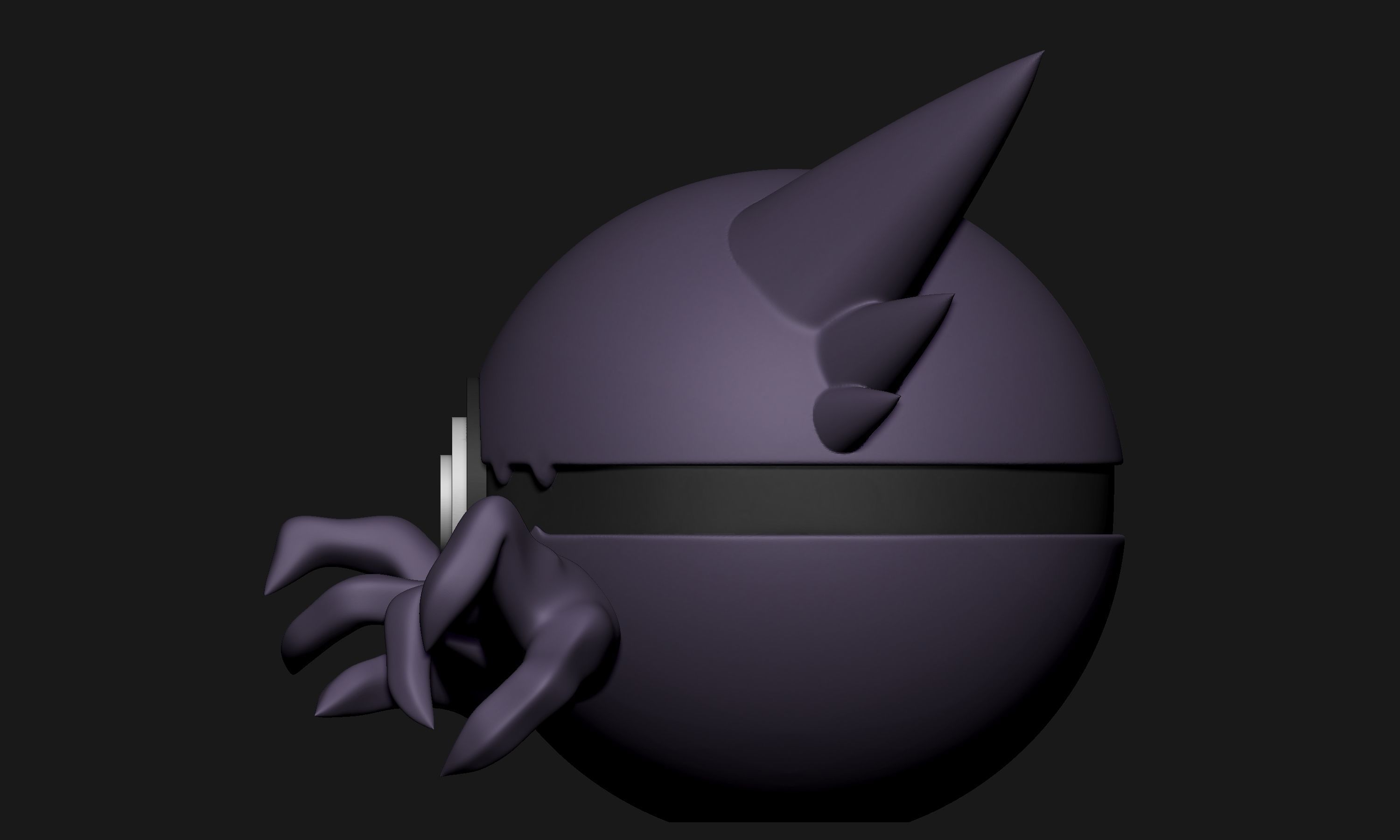 Pokemon Gastly Haunter Gengar Pokeball 3D print model_9