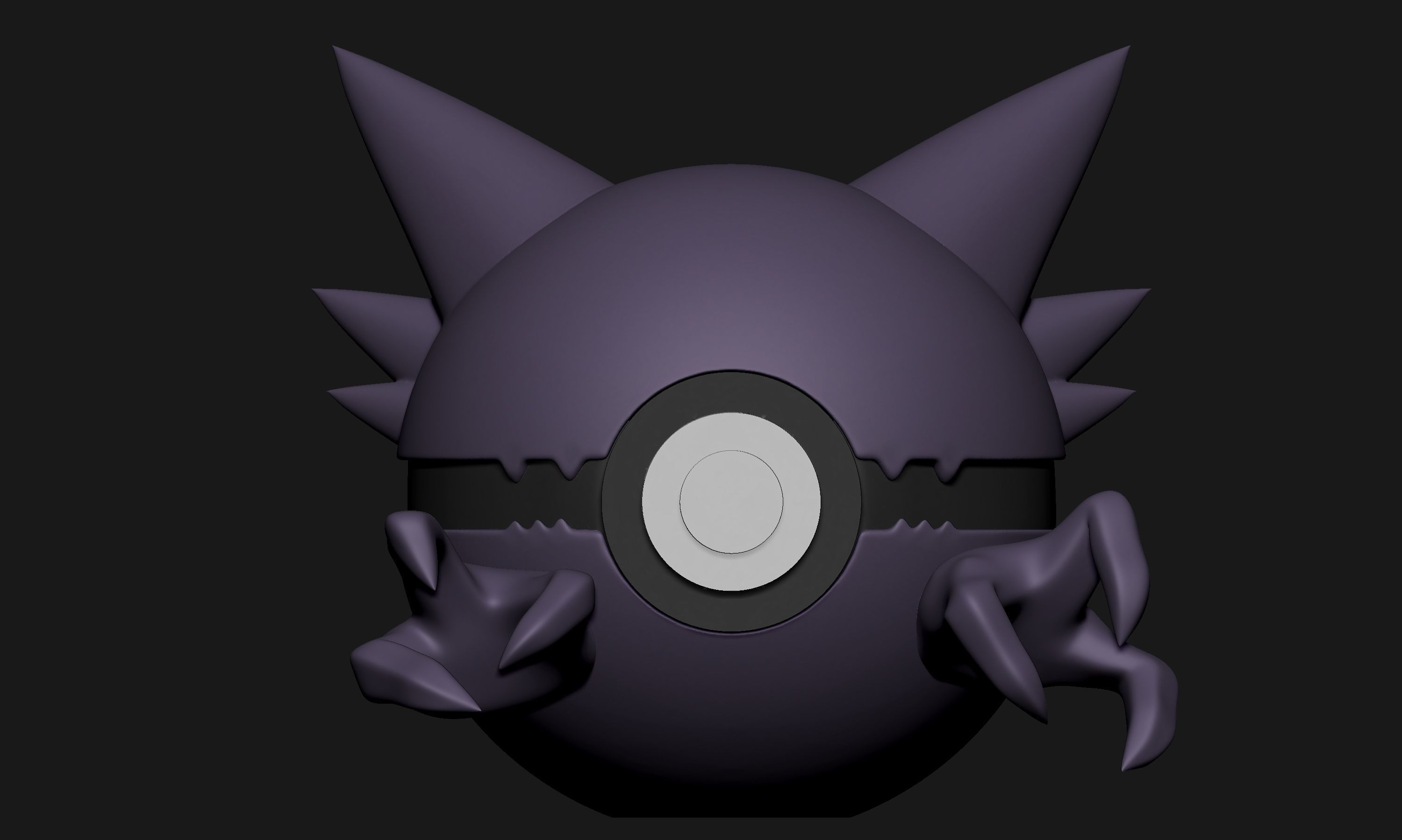 Pokemon Gastly Haunter Gengar Pokeball 3D print model_10