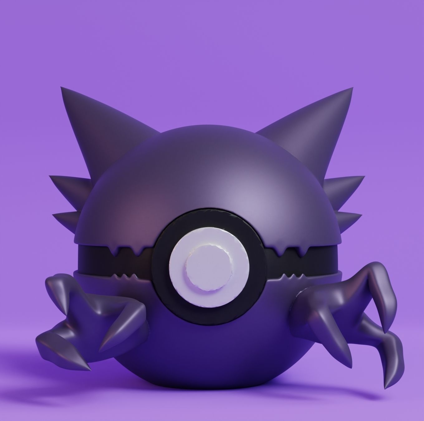 Pokemon Gastly Haunter Gengar Pokeball 3D print model_6