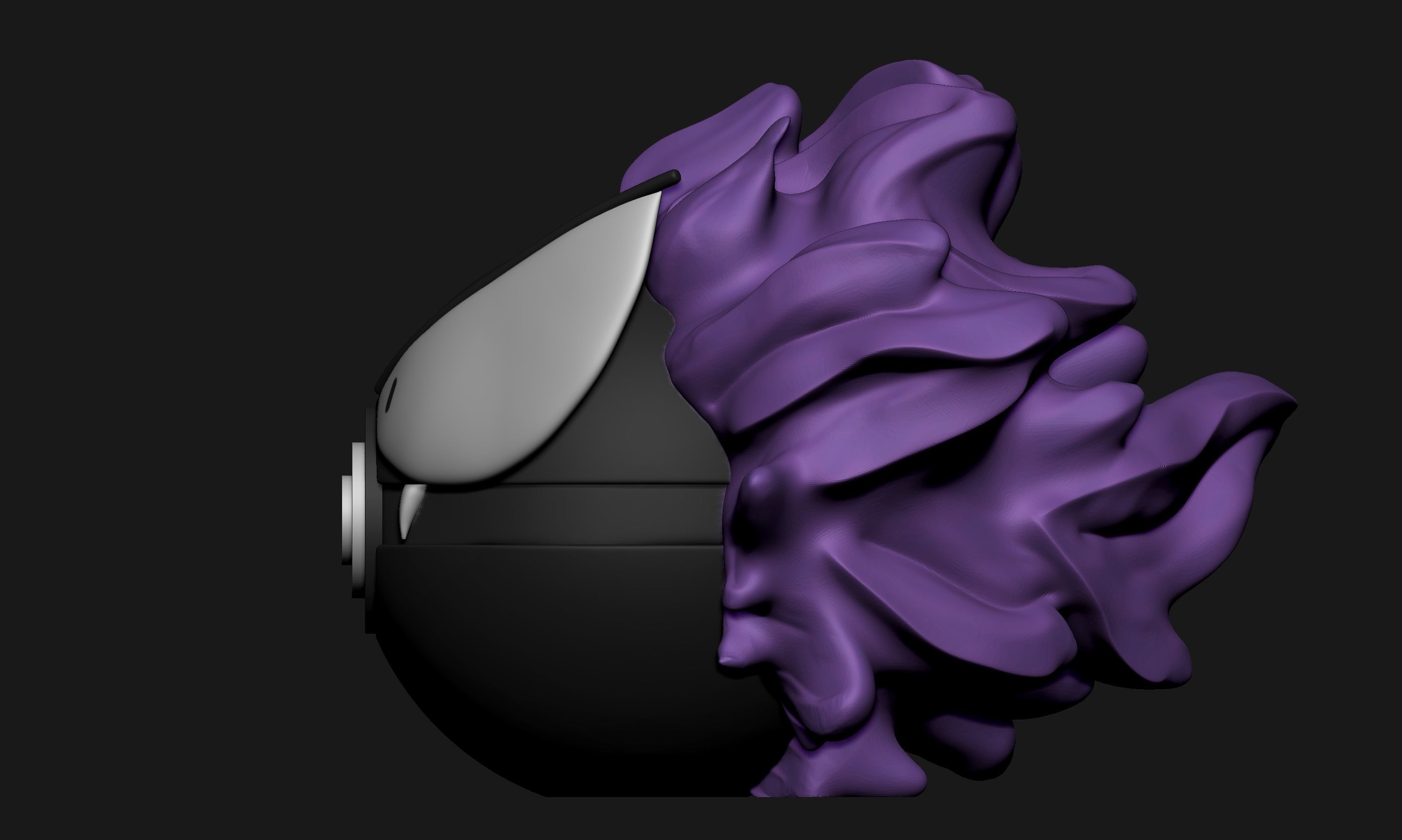 Pokemon Gastly Haunter Gengar Pokeball 3D print model_3
