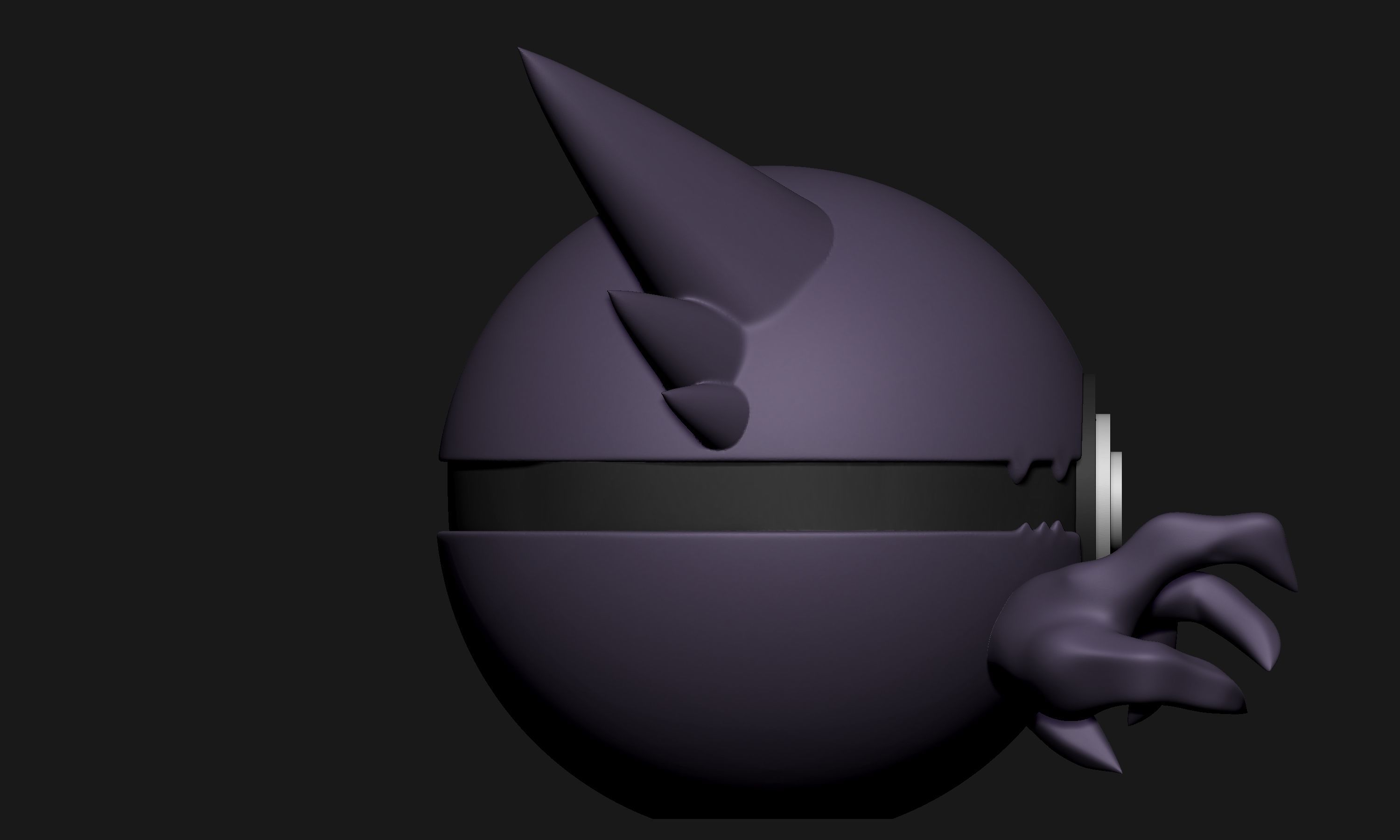 Pokemon Gastly Haunter Gengar Pokeball 3D print model_7