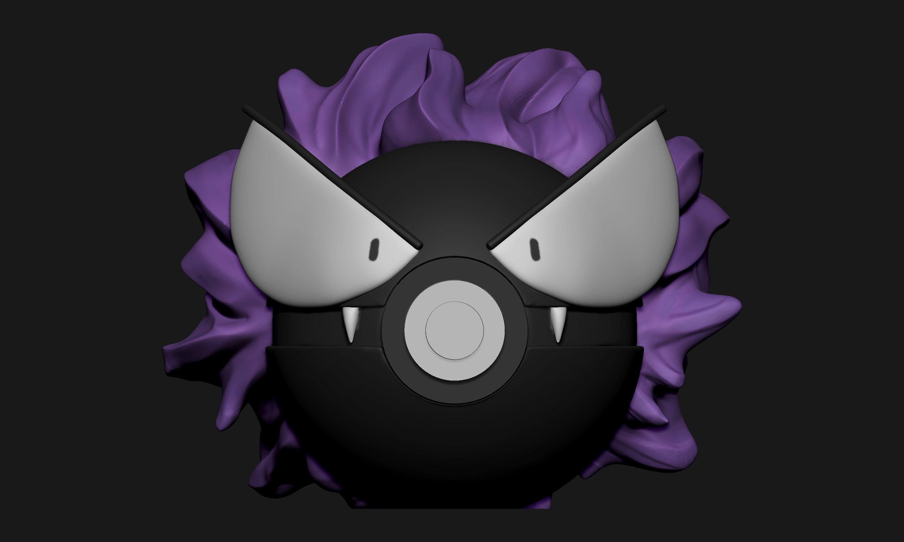 Pokemon Gastly Haunter Gengar Pokeball 3D print model_2