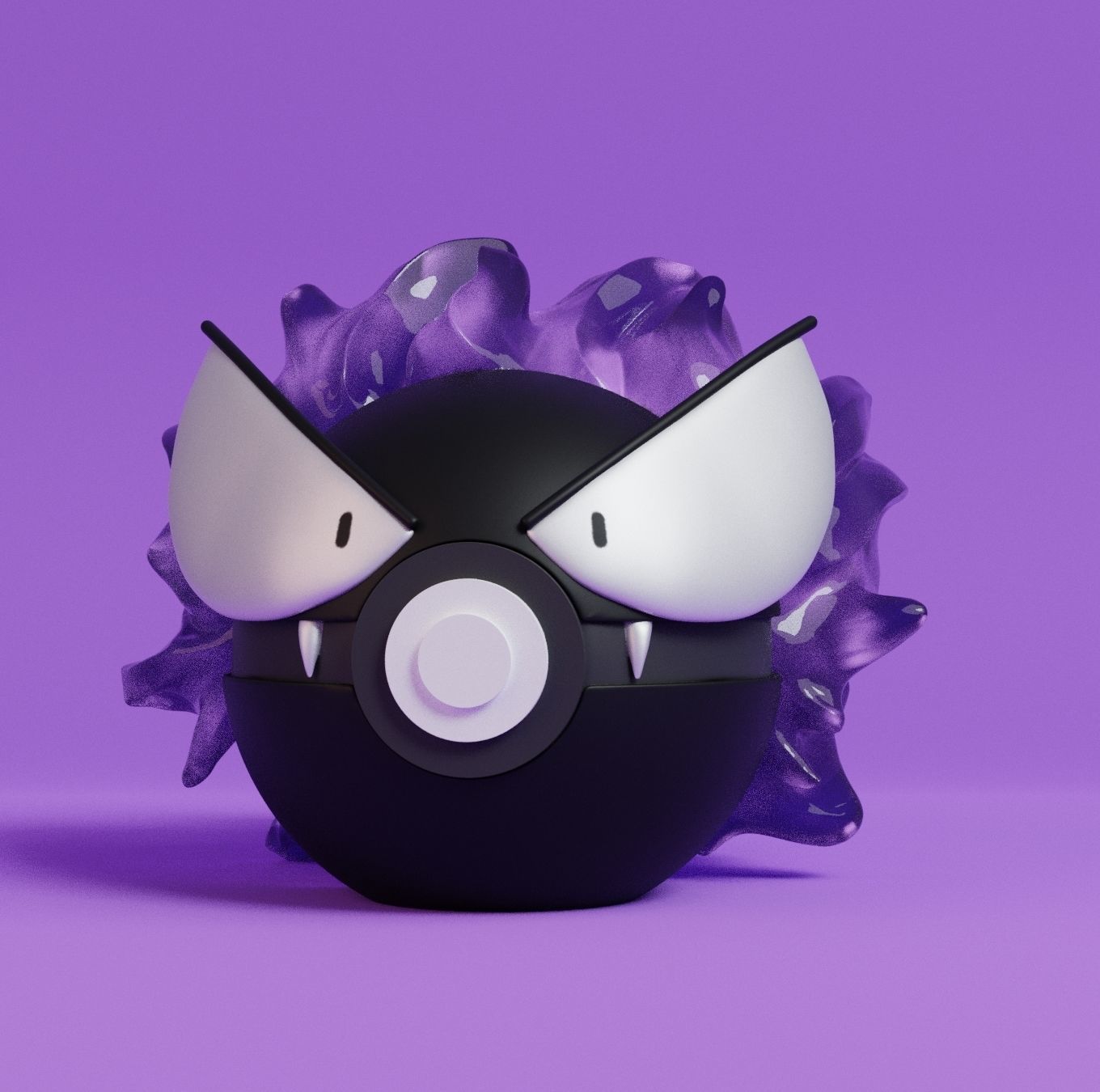 Pokemon Gastly Haunter Gengar Pokeball 3D print model_1