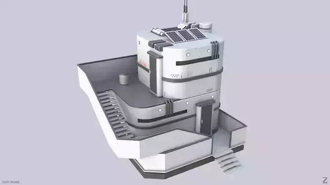 Scifi house Low-poly 3D model Scifi house Low-poly 3D model