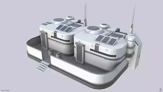 Scifi house Low-poly 3D model Scifi house Low-poly 3D model