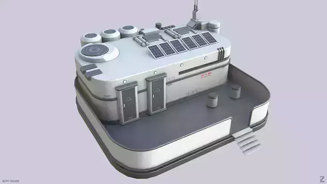 Scifi house Low-poly 3D model Scifi house Low-poly 3D model