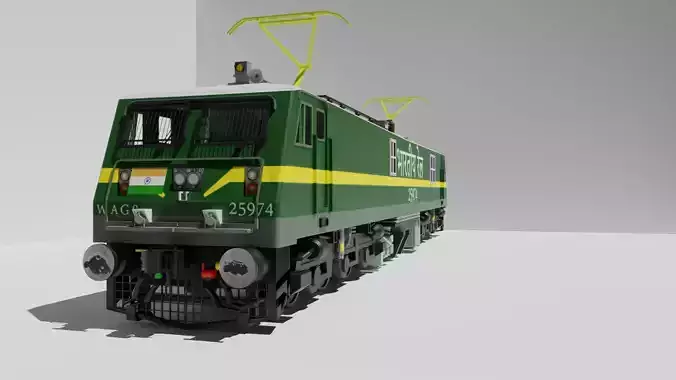 Indian Railways Engine WAP 9 Low-poly 3D model