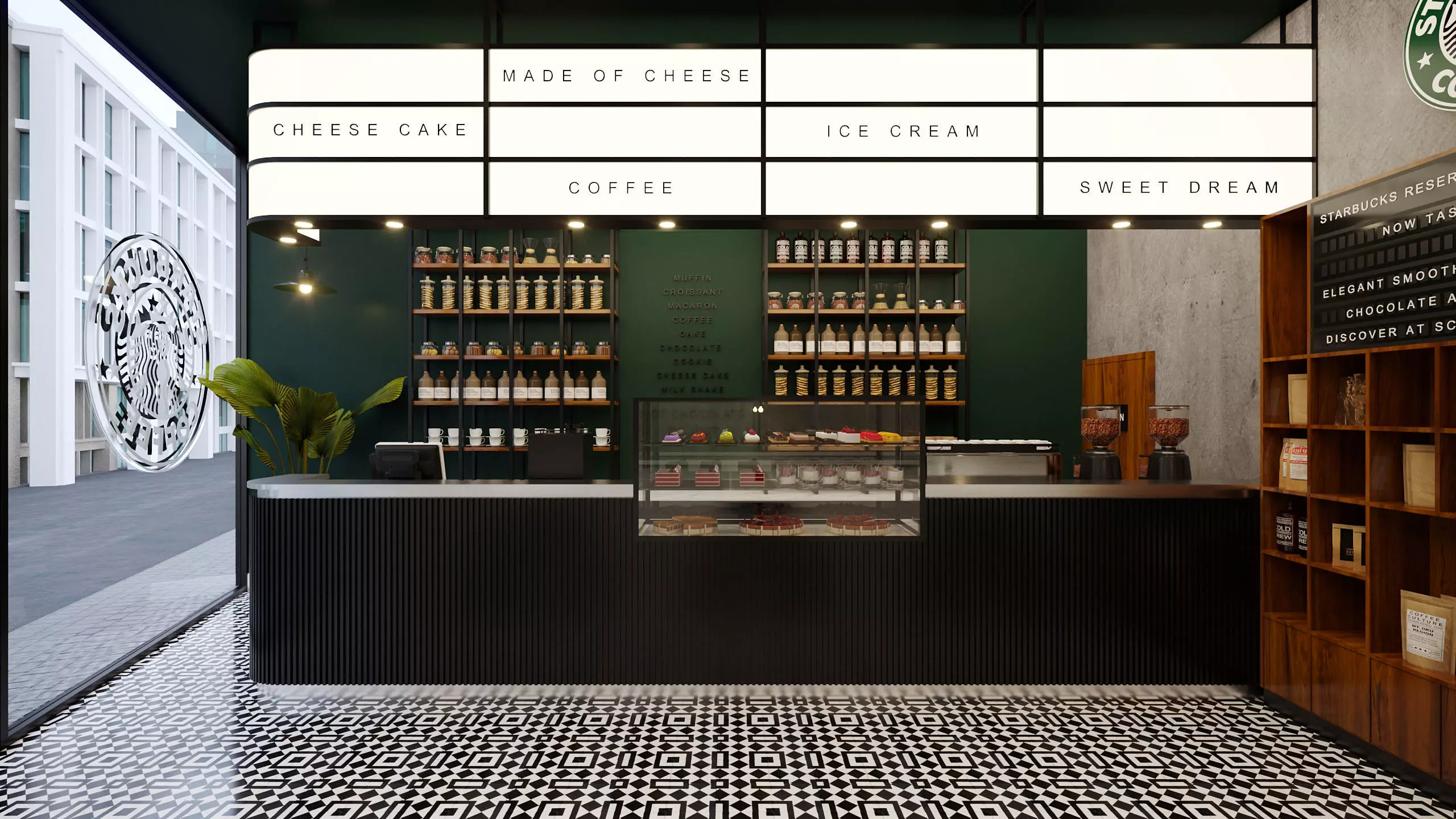 counter starbucks 3D model