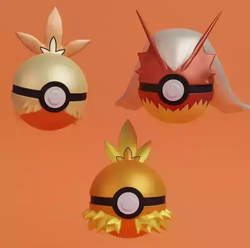 Pokemon Torchic Combusken Blaziken Pokeball