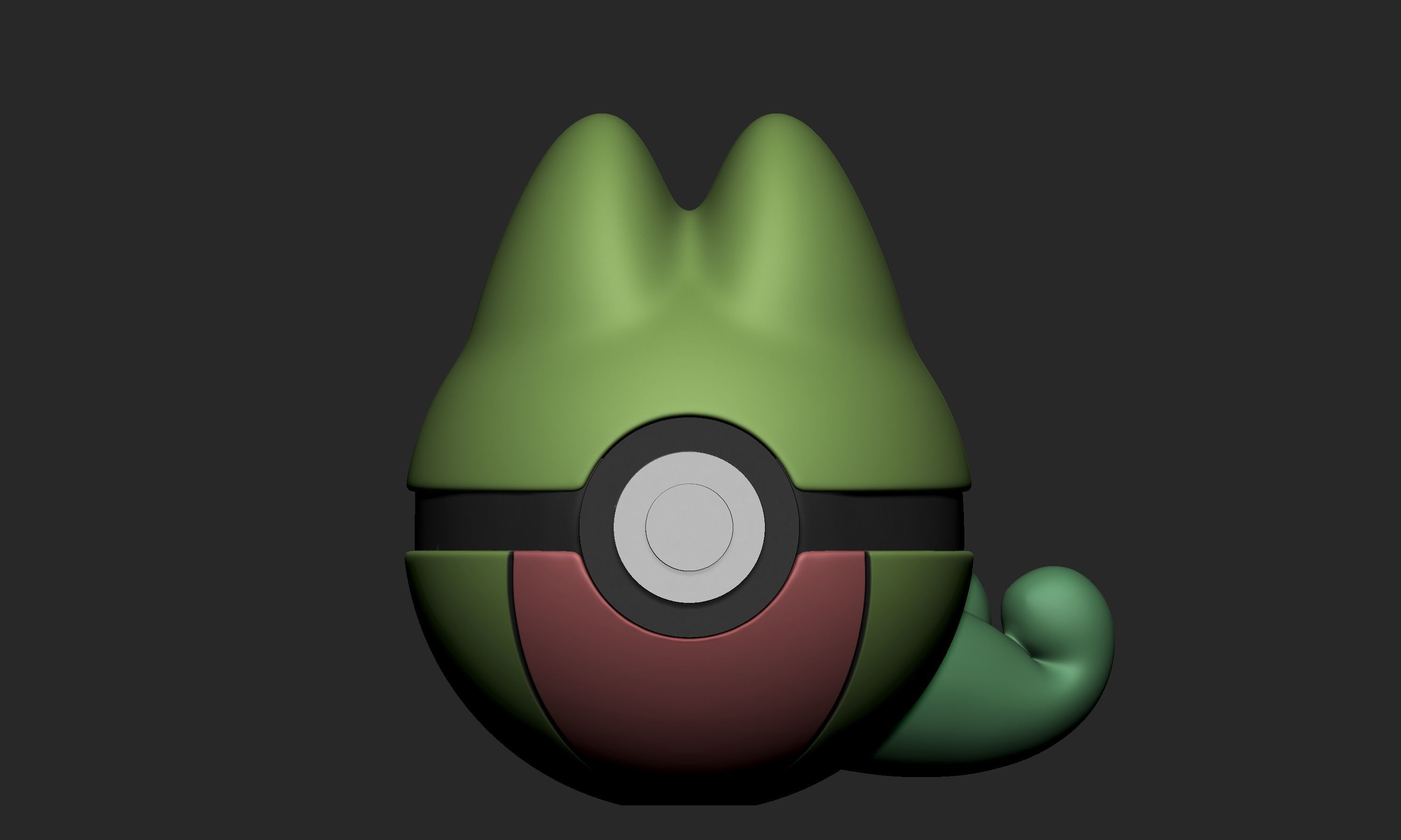 Pokemon Treecko Pokeball 3D print model_1